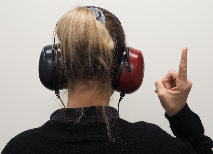 A diagnostic hearing evaluation in progress
